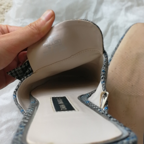 Zara fabric plaid mules with buckle 6 - Picture 5 of 5